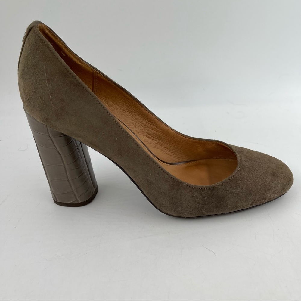 Coach Brown Suede Block Heel Pumps